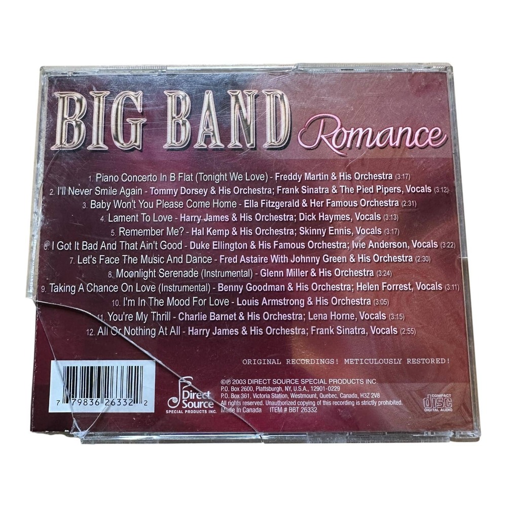 Big Band Romance CD Original Recordings Meticulously Restored Music - Picture 2 of 2